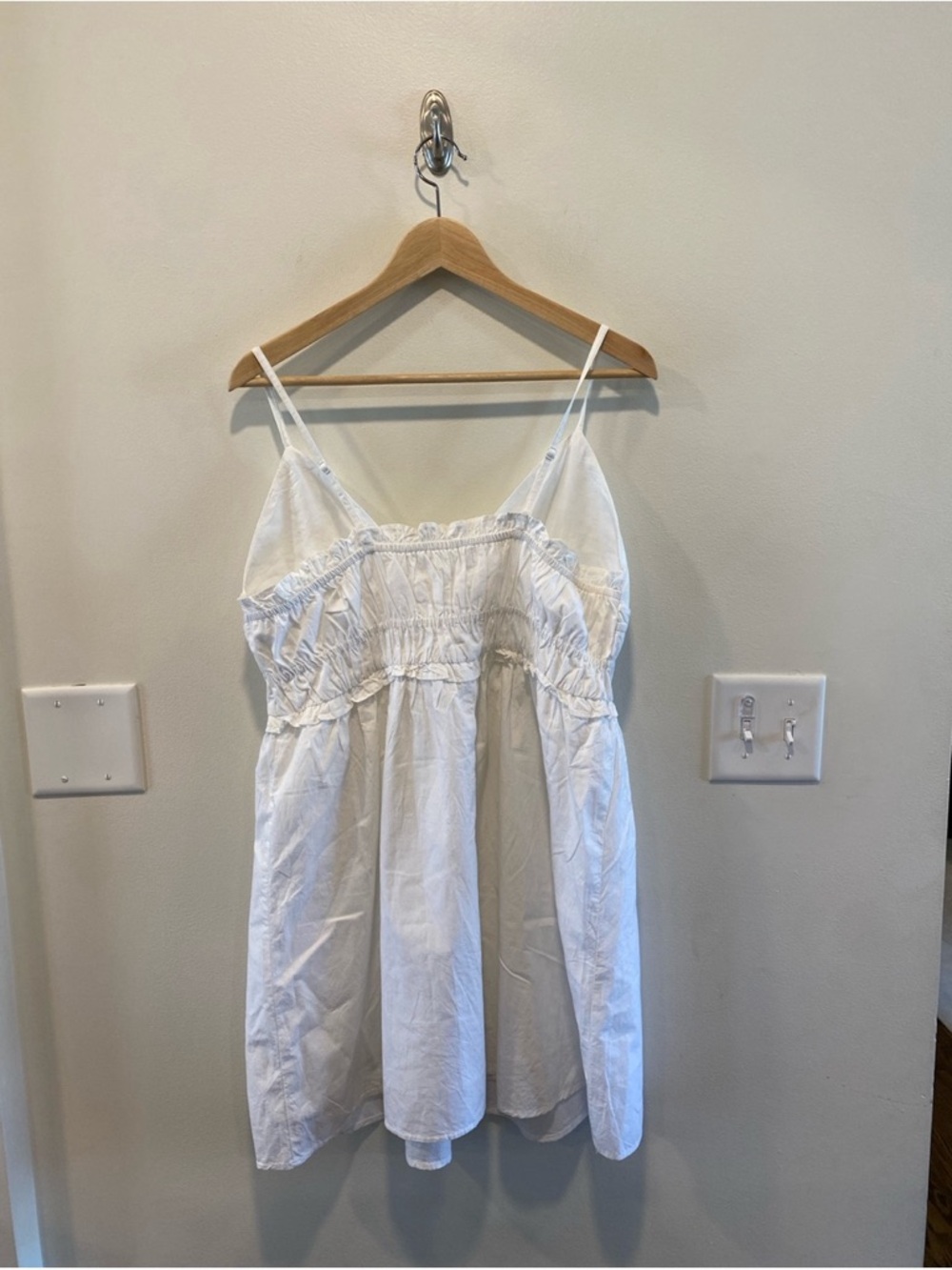 Jessica Simpson White Smocked Cotton Sundress